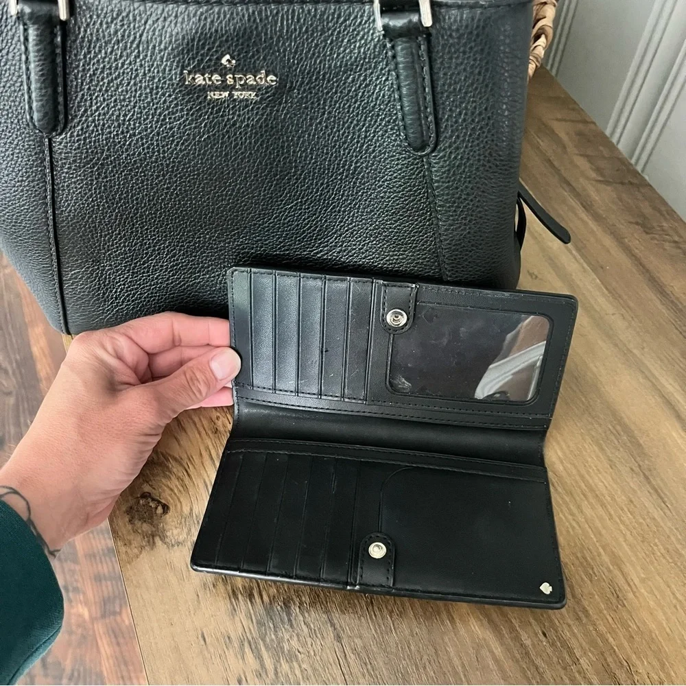 Kate Spade Medium Triple Compartment Satchel Jackson Black With Wallet
